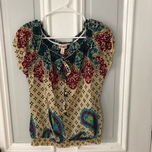 NWOT paisley peasant boho top size small